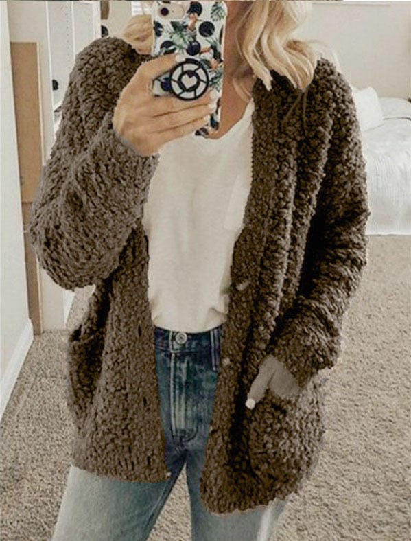 Autumn And Winter Plus Size Cardigan Casual Velvet Short Jacket